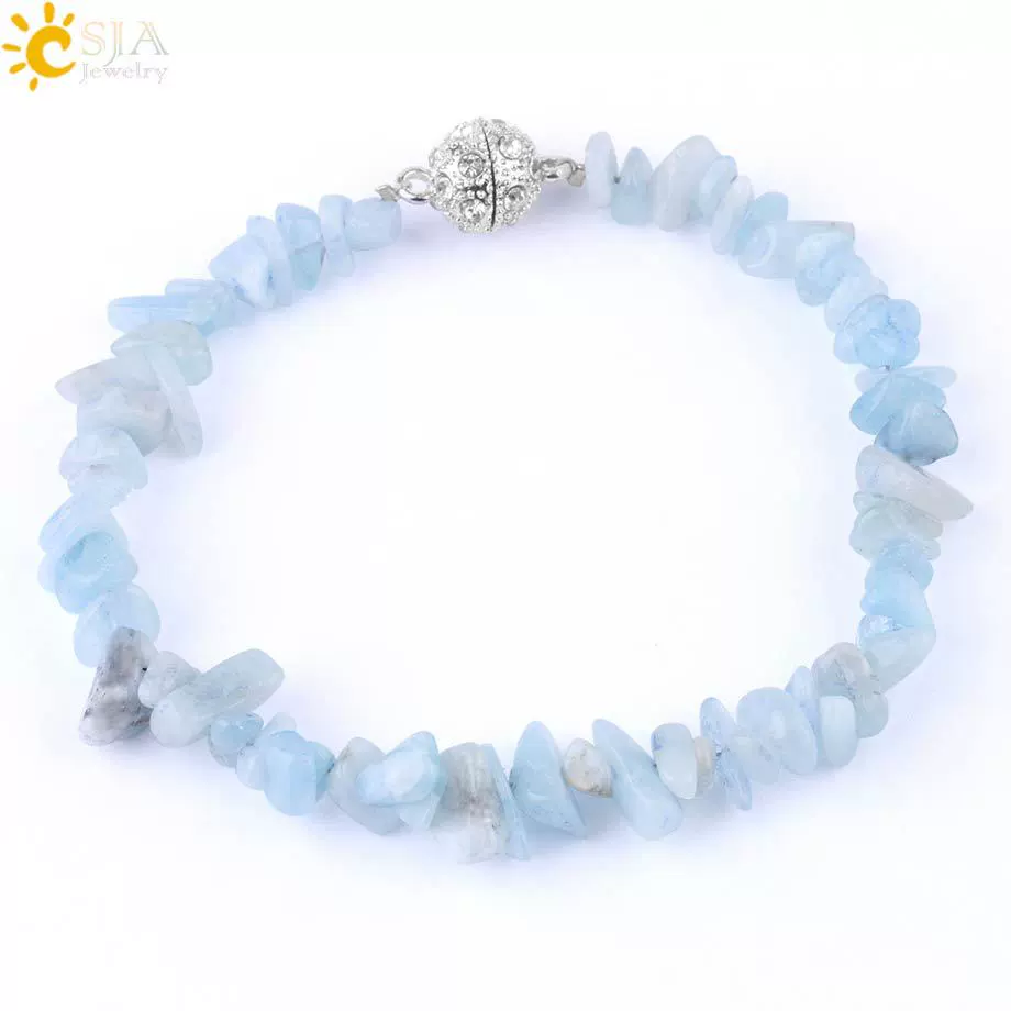 Women's Natural Stone And Copper Accessories Minimalist Irregular Bead Electroplated Bracelet With Volcanic Rock Amethyst Lapis Lazuli And More - Image 10