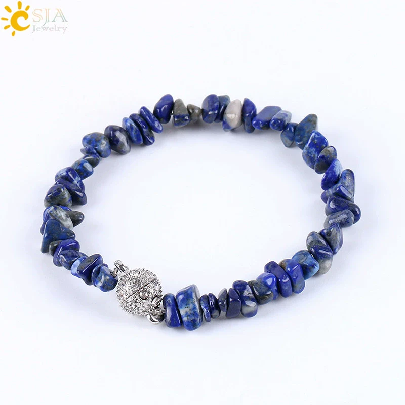 Women's Natural Stone And Copper Accessories Minimalist Irregular Bead Electroplated Bracelet With Volcanic Rock Amethyst Lapis Lazuli And More - Image 4