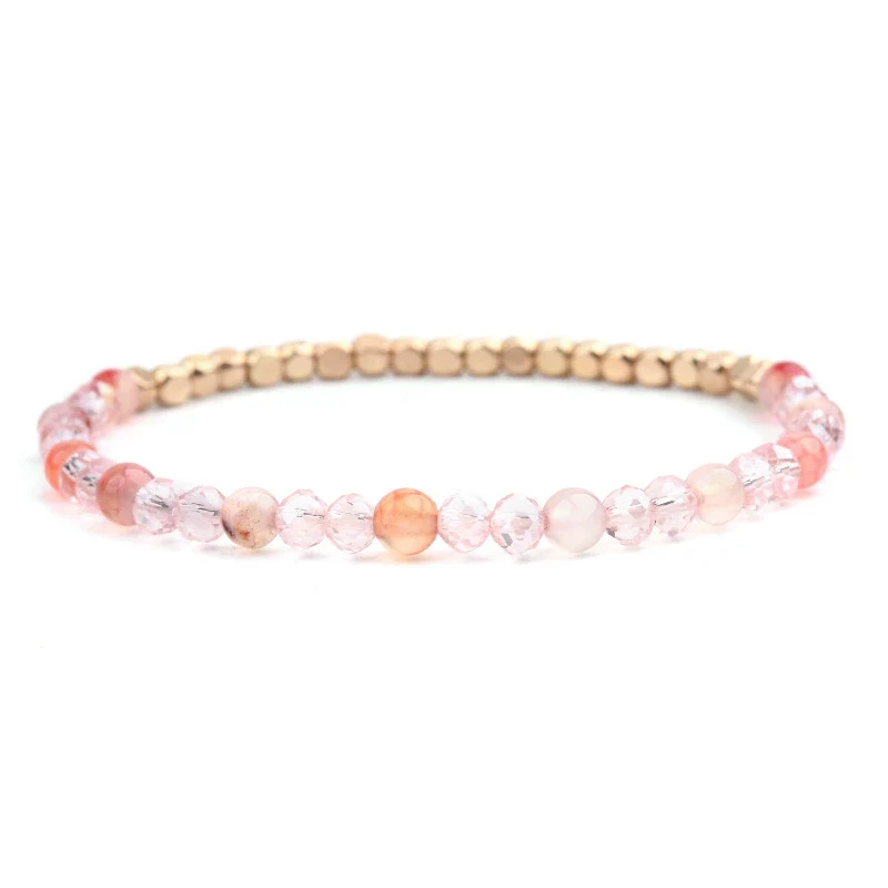 Women's Natural Stone Crystal Agate Acrylic Beaded Bracelet Jewelry With Geometric Pattern - Image 8