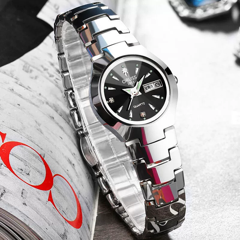 Women's Nonmechanical Waterproof Luminous Watch Alloy Tungsten Steel Color Round Dial Leisure Style - Image 9
