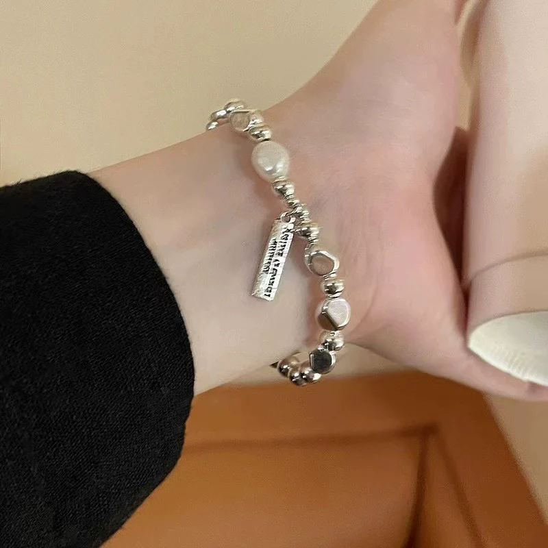 Women's Pearl Geometric Insectinspired Electroplated Hand Jewelry Bracelet - Image 13