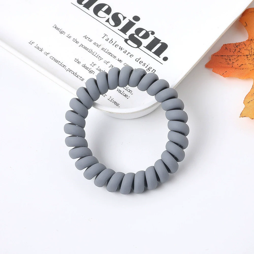 Women's Plastic Resin Handmade Telephone Line Hair Band High Elastic Hair Rope - Image 11