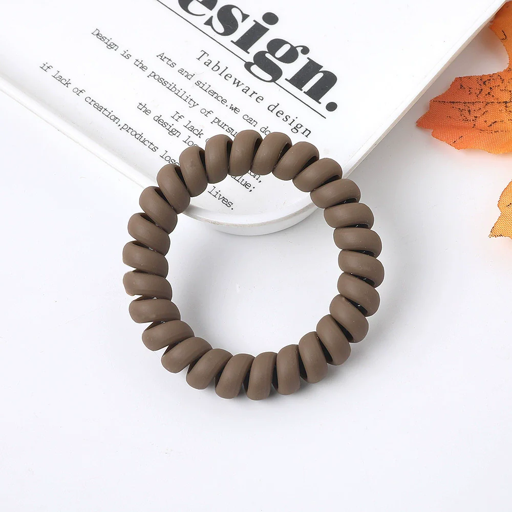 Women's Plastic Resin Handmade Telephone Line Hair Band High Elastic Hair Rope - Image 12