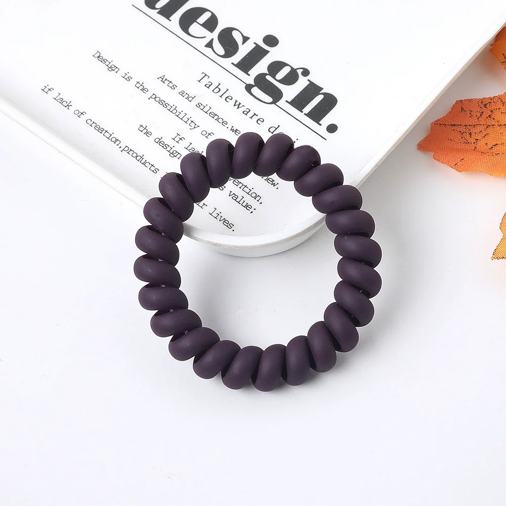 Women's Plastic Resin Handmade Telephone Line Hair Band High Elastic Hair Rope - Image 13