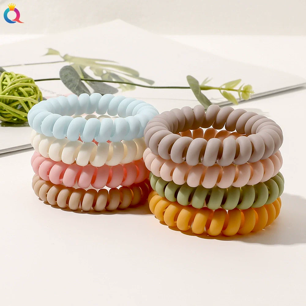 Women's Plastic Resin Handmade Telephone Line Hair Band High Elastic Hair Rope - Image 2
