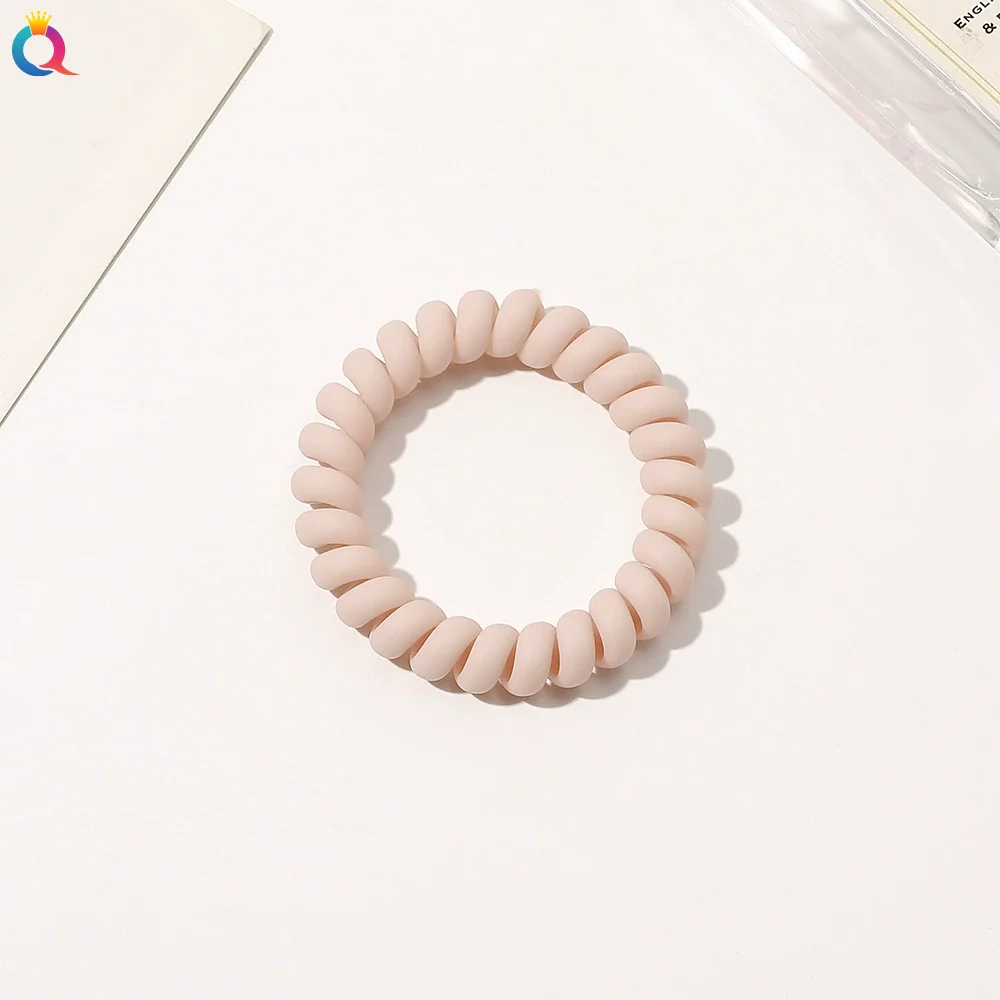 Women's Plastic Resin Handmade Telephone Line Hair Band High Elastic Hair Rope - Image 22