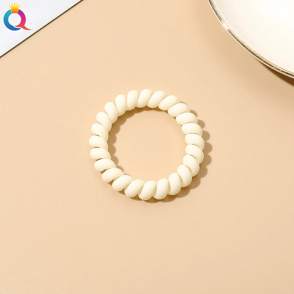 Women's Plastic Resin Handmade Telephone Line Hair Band High Elastic Hair Rope - Image 25