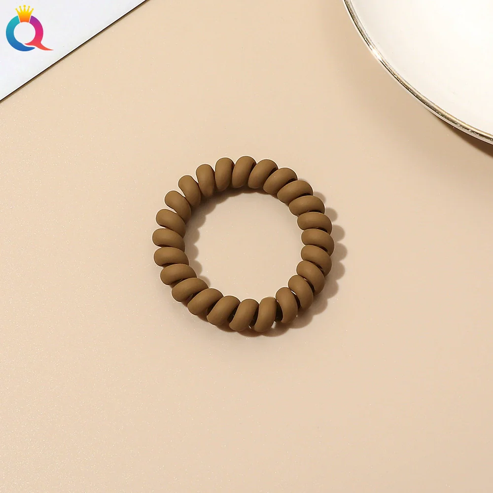 Women's Plastic Resin Handmade Telephone Line Hair Band High Elastic Hair Rope - Image 26