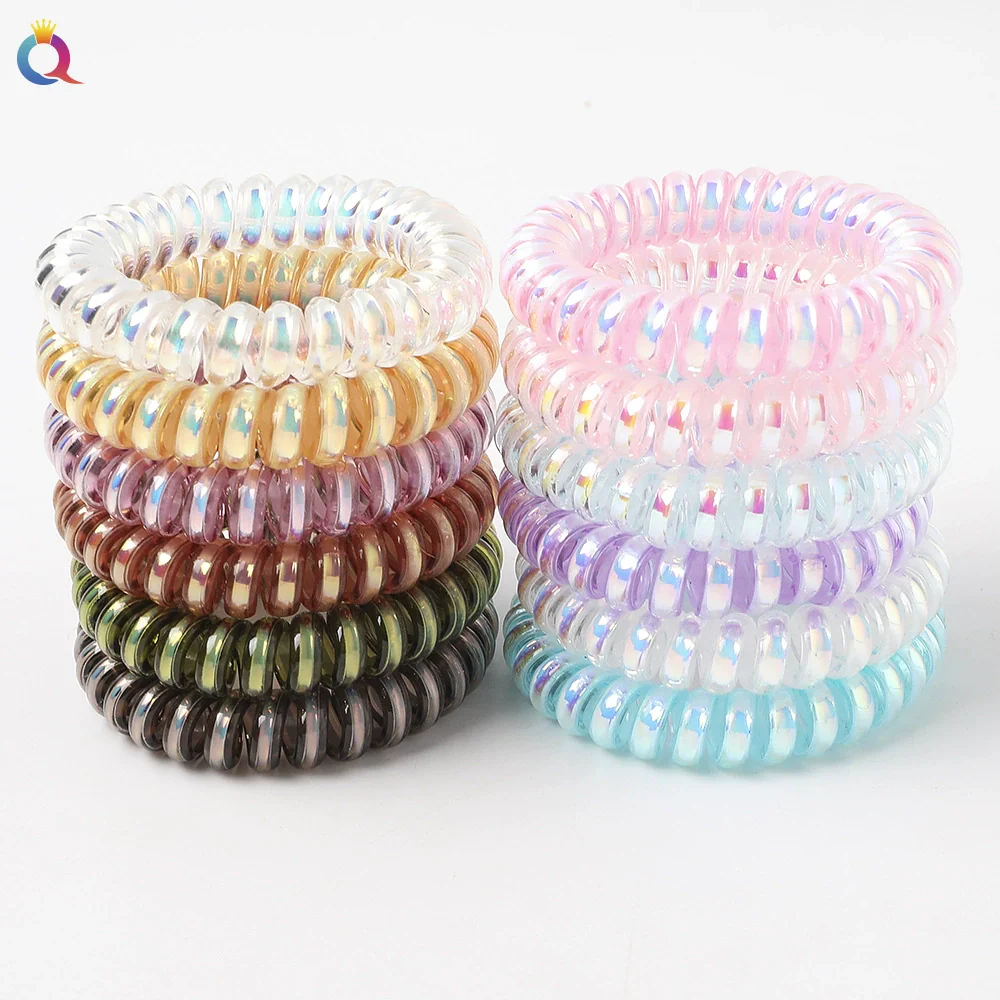 Women's Plastic Resin Handmade Telephone Line Hair Band High Elastic Hair Rope - Image 3