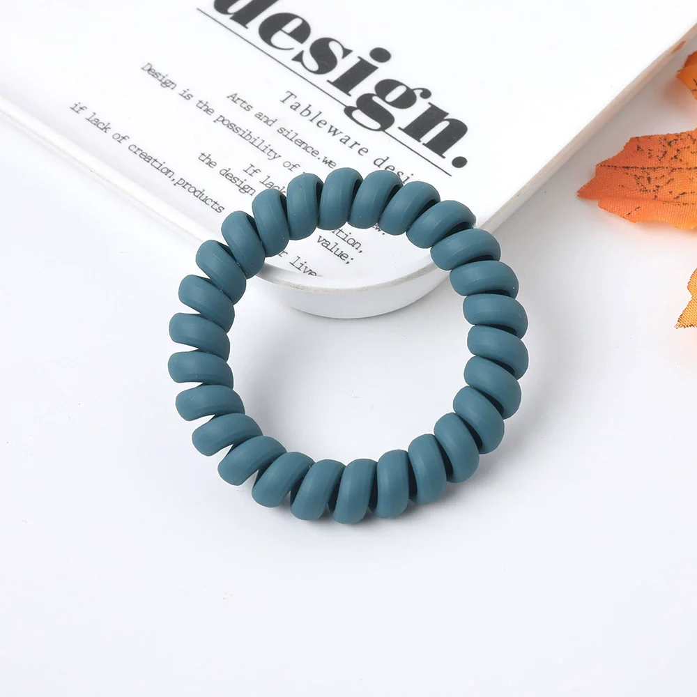 Women's Plastic Resin Handmade Telephone Line Hair Band High Elastic Hair Rope - Image 7