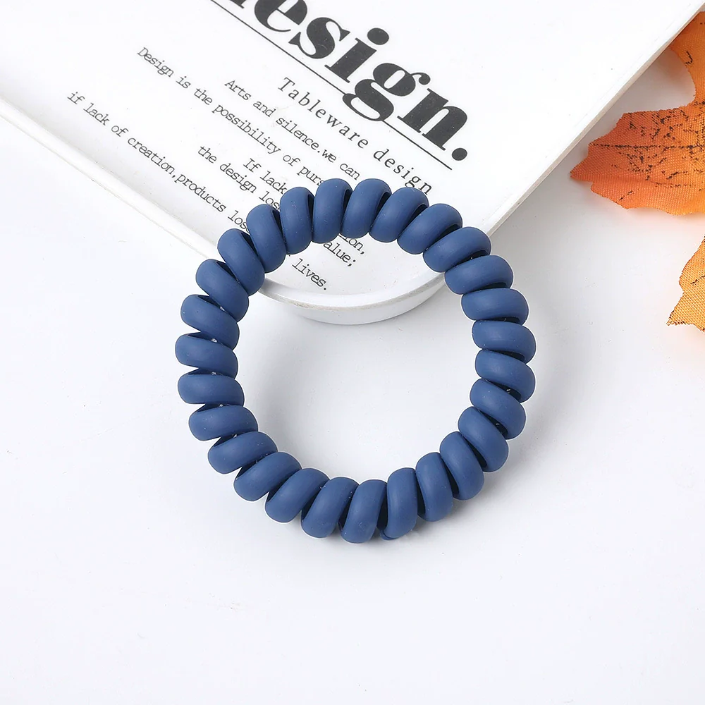 Women's Plastic Resin Handmade Telephone Line Hair Band High Elastic Hair Rope - Image 8