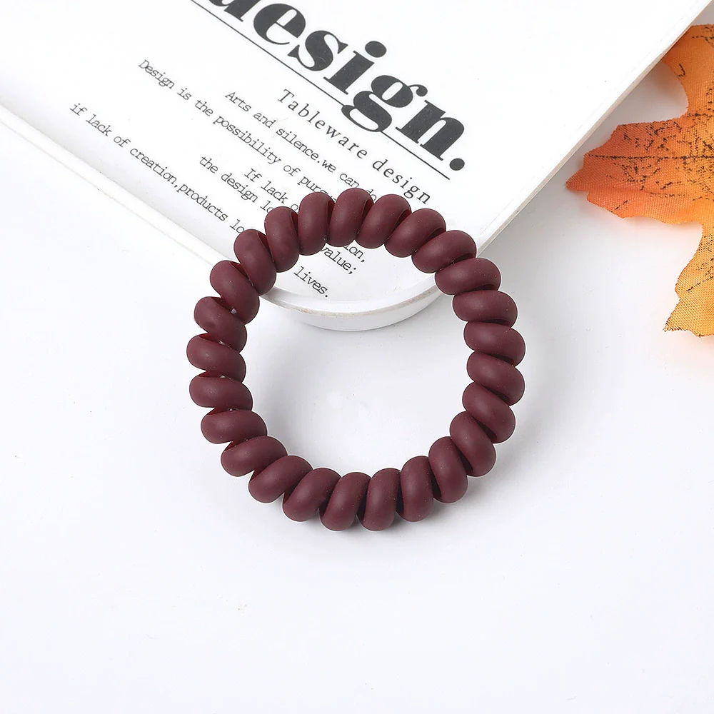 Women's Plastic Resin Handmade Telephone Line Hair Band High Elastic Hair Rope - Image 9