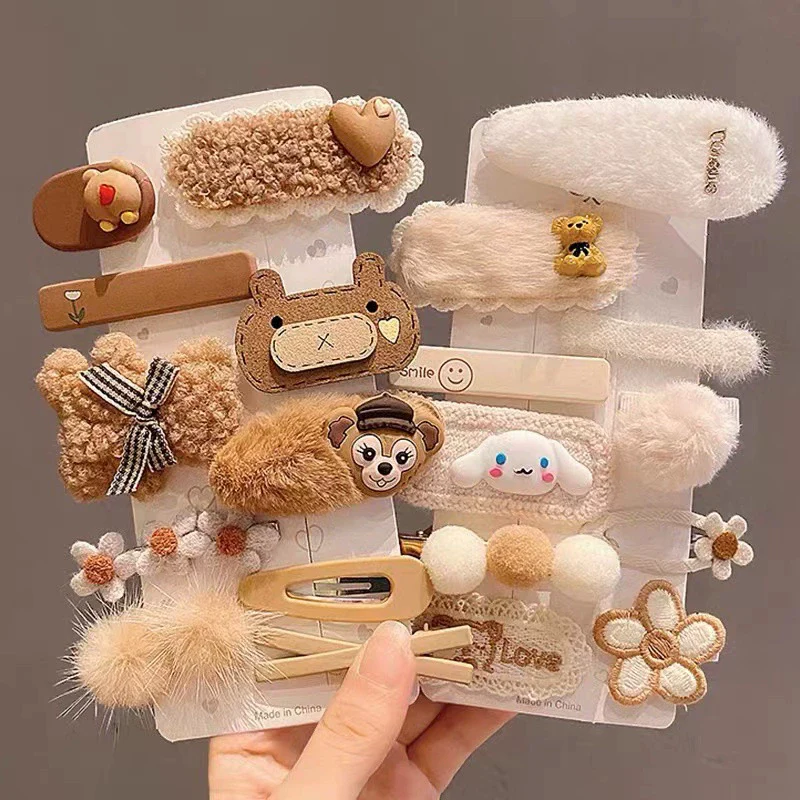Women's Plush Cloth Handmade Fashion Ol Style Side Clip Hairpin