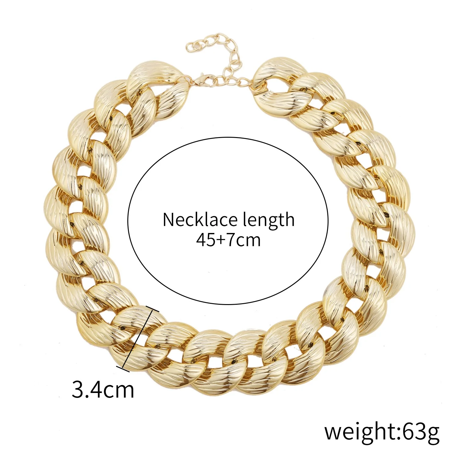 Women's Punk Style Acrylic Plastic Resin Necklace With Ushape Geometric Pattern And Electroplating Treatment - Image 12