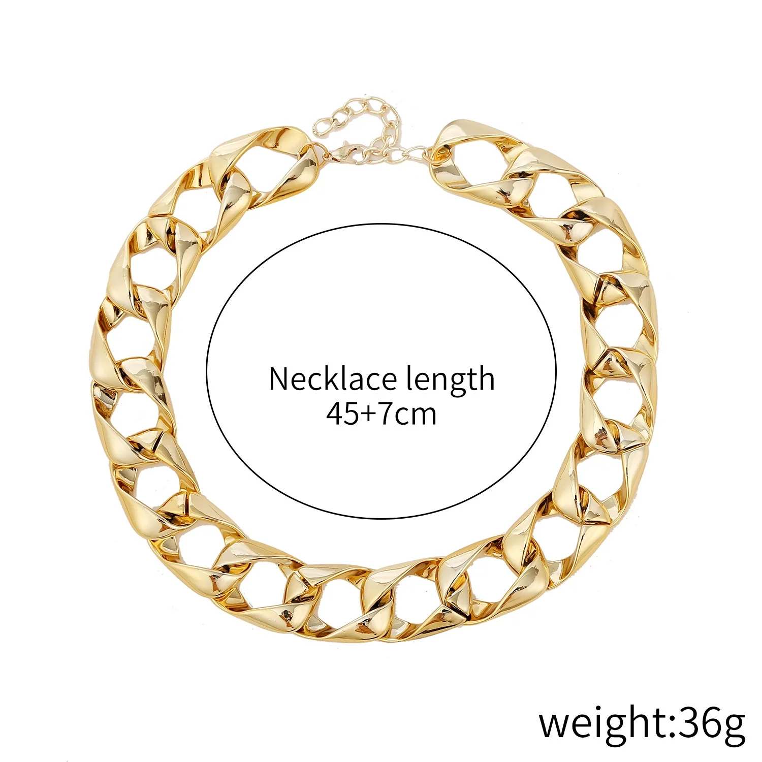 Women's Punk Style Acrylic Plastic Resin Necklace With Ushape Geometric Pattern And Electroplating Treatment - Image 14