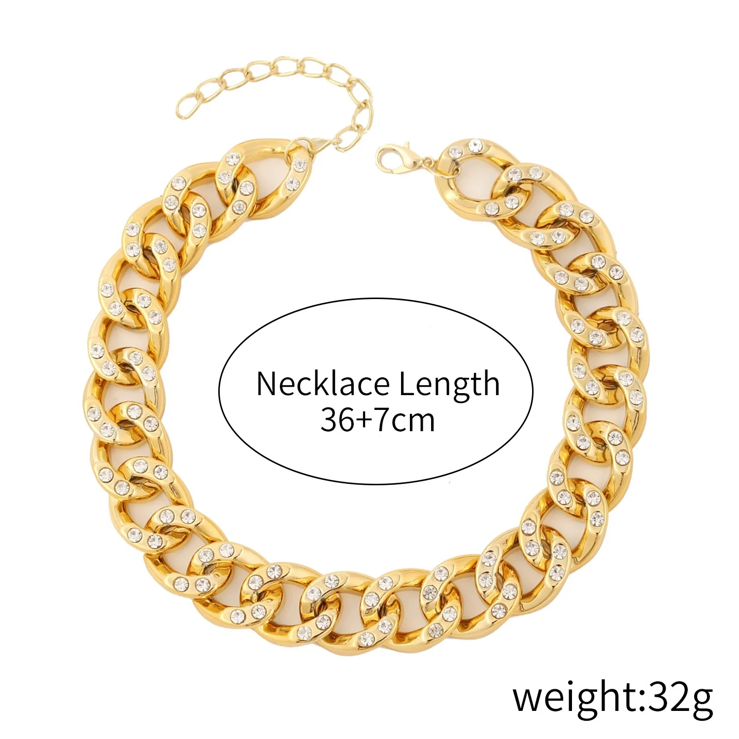 Women's Punk Style Acrylic Plastic Resin Necklace With Ushape Geometric Pattern And Electroplating Treatment - Image 18