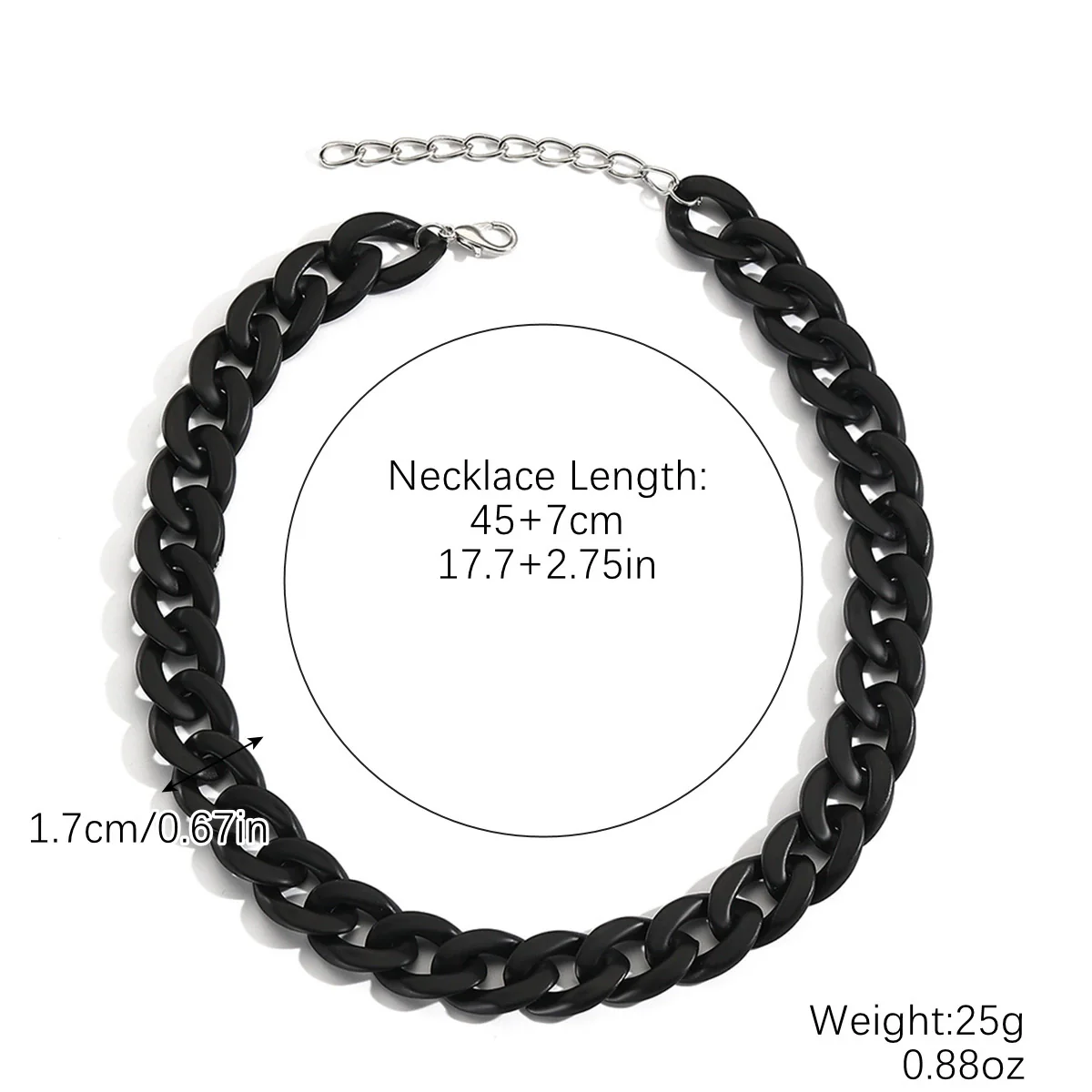 Women's Punk Style Acrylic Plastic Resin Necklace With Ushape Geometric Pattern And Electroplating Treatment - Image 19