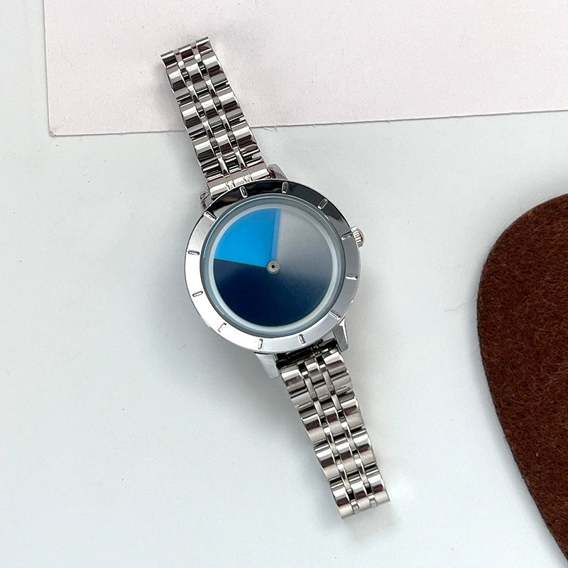 Women's Quartz Watch Alloy Case Stainless Steel Band Round Dial Fashionable Design