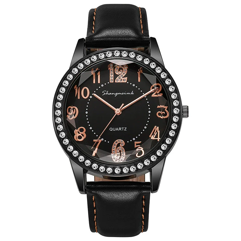 Women's Quartz Watch Alloy Case Stainless Steel Buckle Pu Strap Round Dial Sapphire Crystal Glass Mirror - Image 11