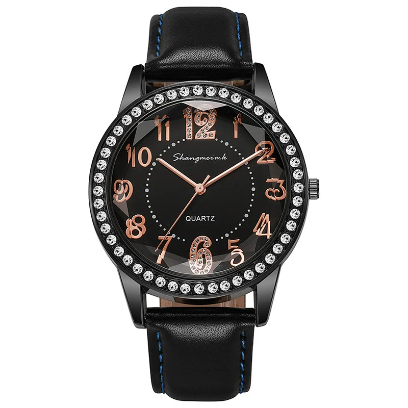 Women's Quartz Watch Alloy Case Stainless Steel Buckle Pu Strap Round Dial Sapphire Crystal Glass Mirror - Image 12