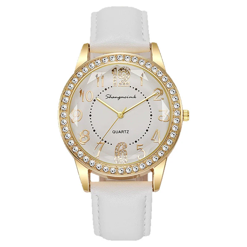 Women's Quartz Watch Alloy Case Stainless Steel Buckle Pu Strap Round Dial Sapphire Crystal Glass Mirror - Image 5