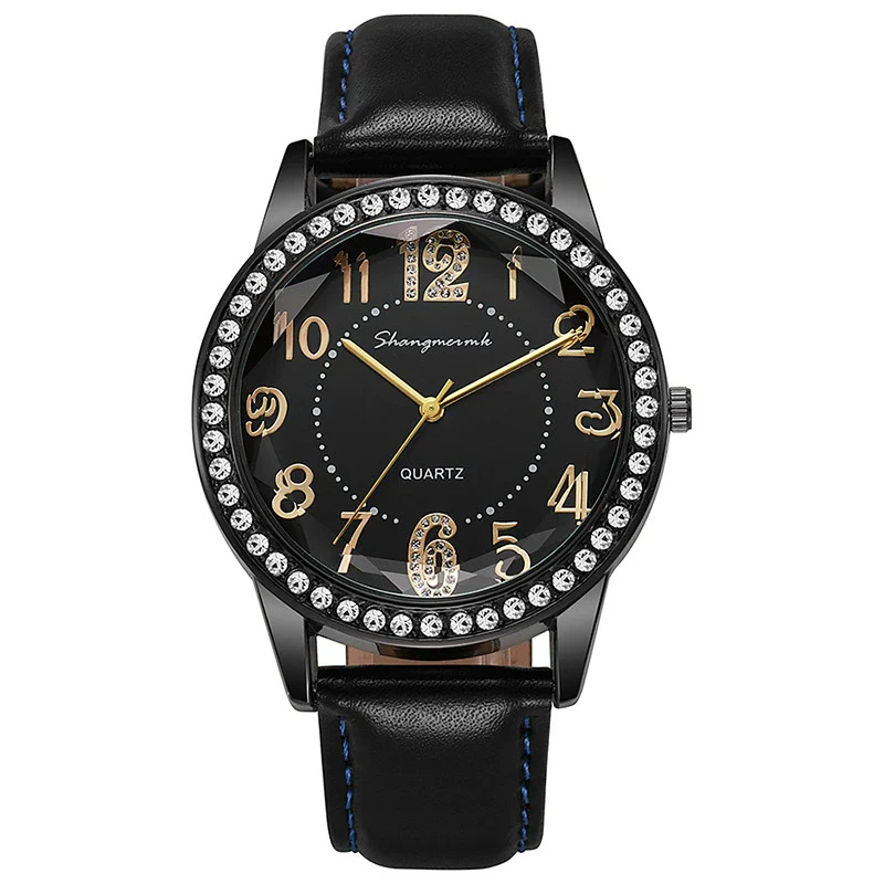 Women's Quartz Watch Alloy Case Stainless Steel Buckle Pu Strap Round Dial Sapphire Crystal Glass Mirror - Image 7