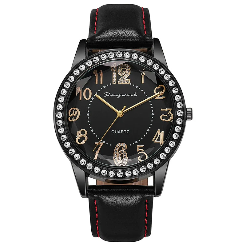 Women's Quartz Watch Alloy Case Stainless Steel Buckle Pu Strap Round Dial Sapphire Crystal Glass Mirror - Image 9