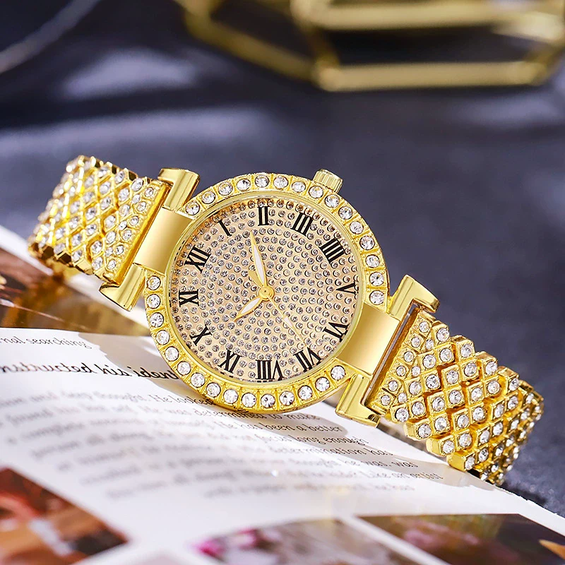 Women's Quartz Watch Alloy Material Fashion Round Dial Starry Design Jewelry Buckle - Image 2