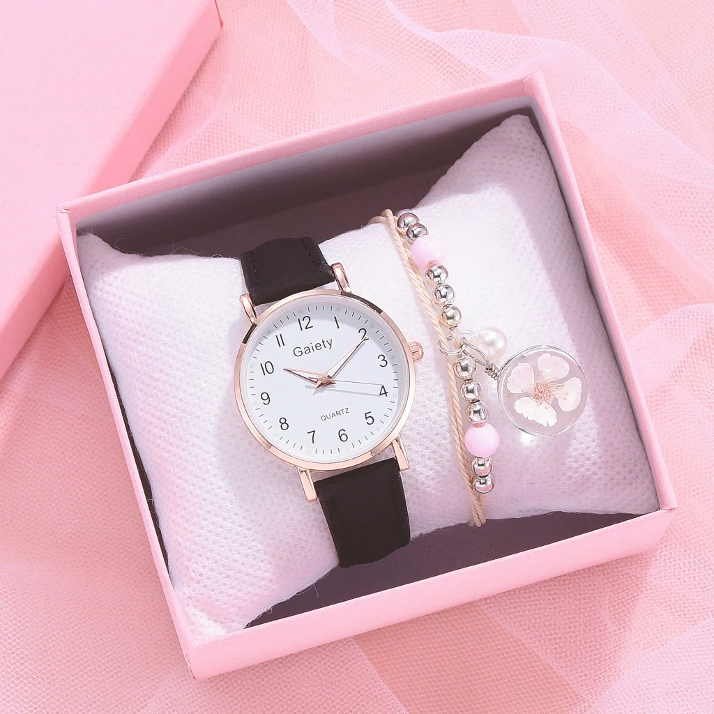 Women's Quartz Watch Set Canvas Strap Alloy Case Round Dial Leisure Style - Image 11