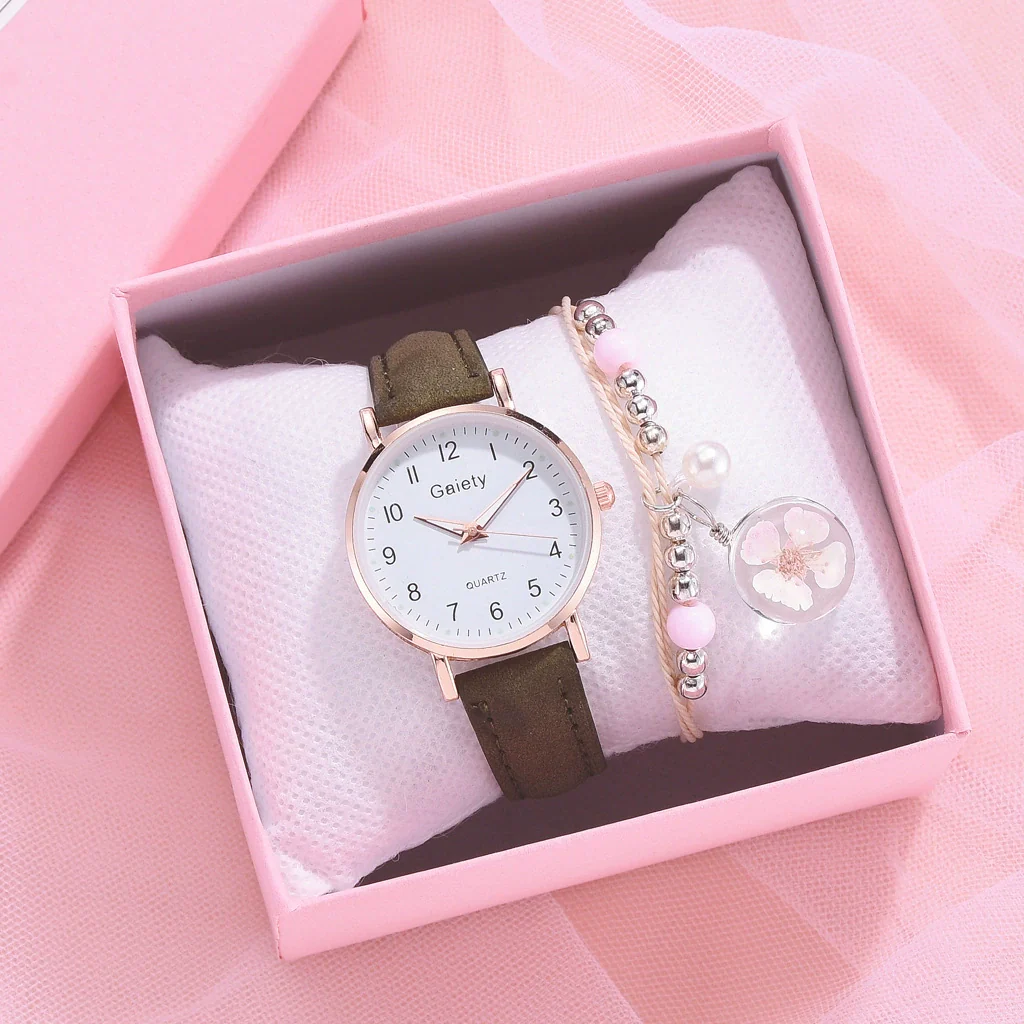 Women's Quartz Watch Set Canvas Strap Alloy Case Round Dial Leisure Style - Image 14