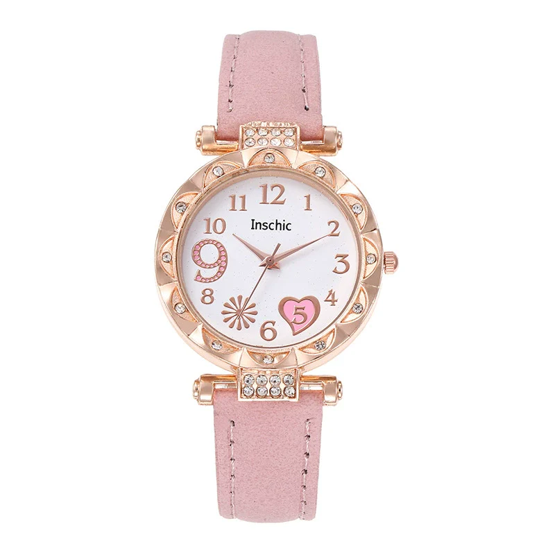 Women's Quartz Watch With Heart Dial And Round Shape Alloy Case Imitation Leather Strap Stainless Steel Buckle Casual Style - Image 14