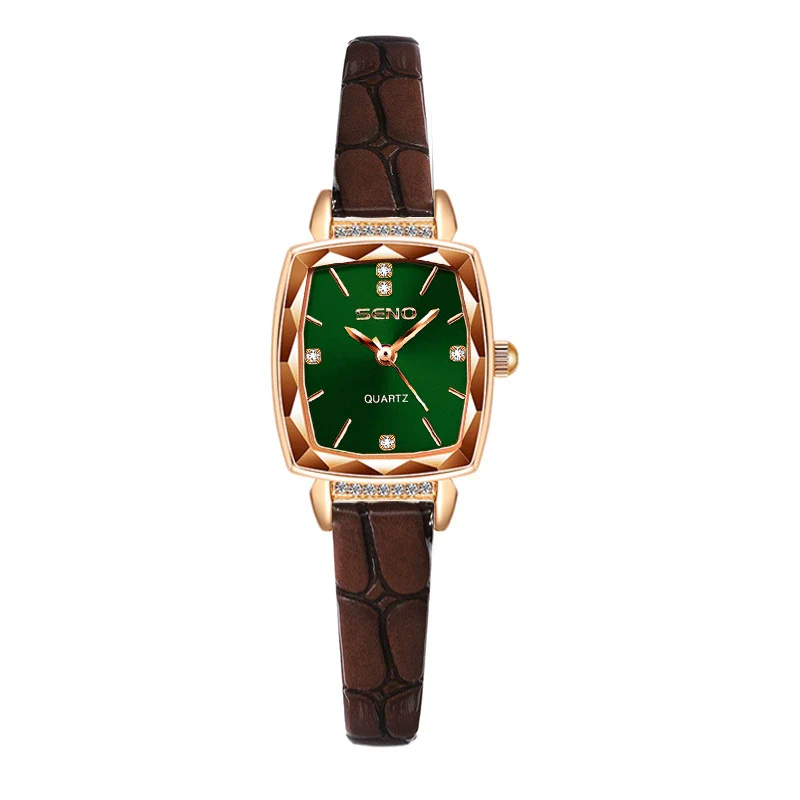 Women's Quartz Waterproof Watch With Solid Stainless Steel Band And Small Square Dial - Image 11