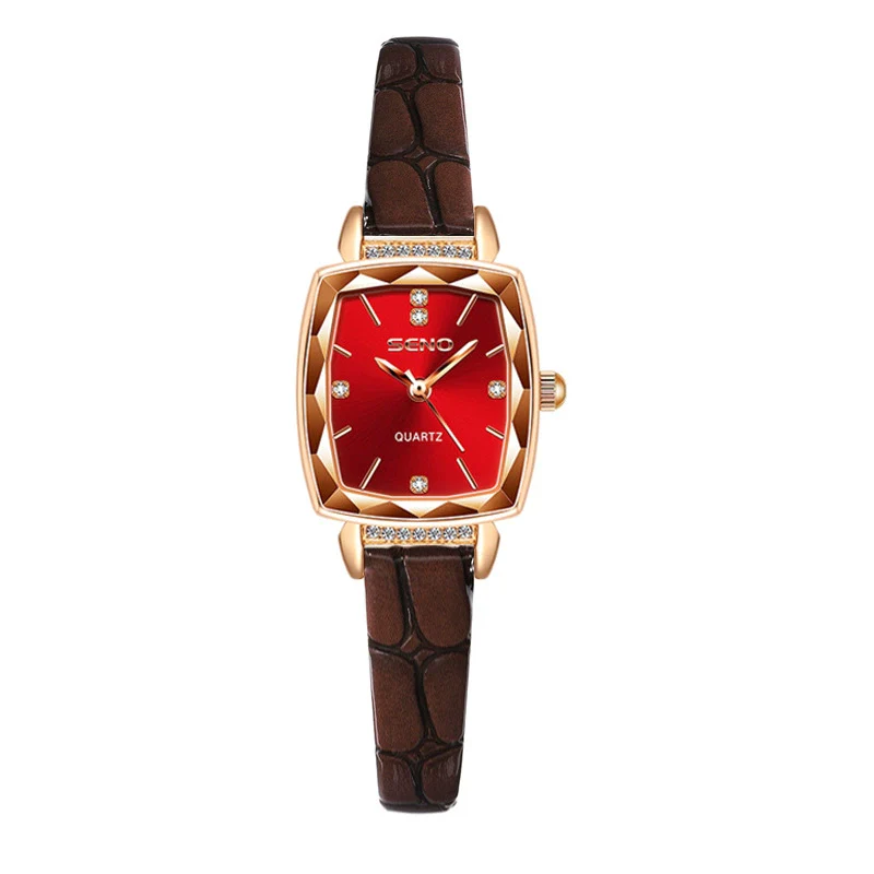 Women's Quartz Waterproof Watch With Solid Stainless Steel Band And Small Square Dial - Image 12