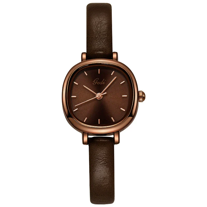 Women's Retro Elegant Fashion Alloy Pu Rose Gold Watch With Square Dial - Image 3