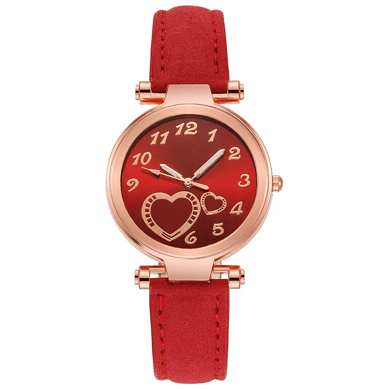 Women's Retro Love Casual Watch Alloy Case Pu Strap Stainless Steel Buckle Round Dial Onion Crown Mineral Reinforced Glass Mirror - Image 7
