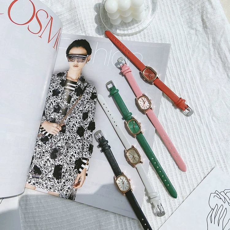 Women's Retro Square Alloy Case Ordinary Glass Mirror Leisure Style Watch - Image 4