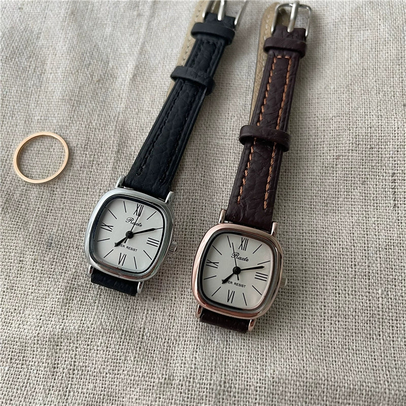 Women's Retro Square Watch Alloy Case Ordinary Glass Mirror - Image 2