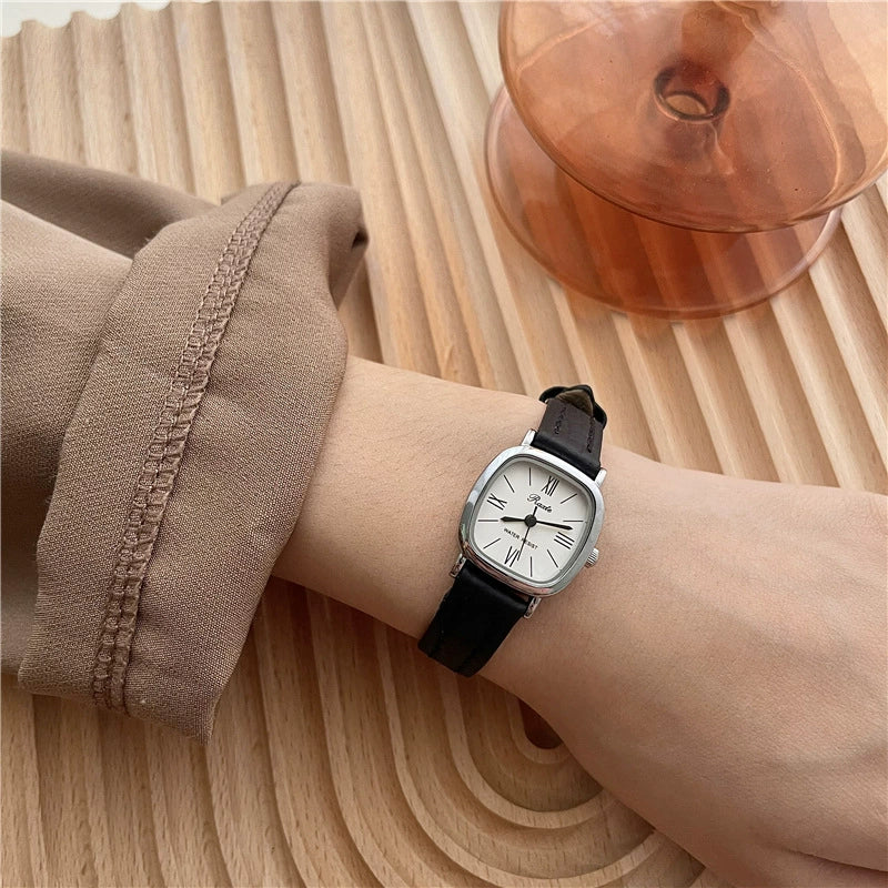 Women's Retro Square Watch Alloy Case Ordinary Glass Mirror - Image 5