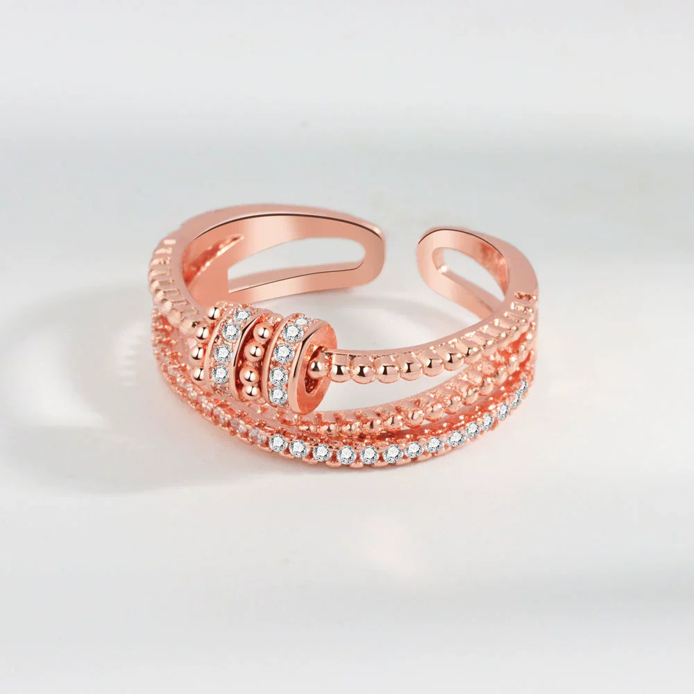 Women's Rotating Ring Copper Geometric Electroplated - Image 4