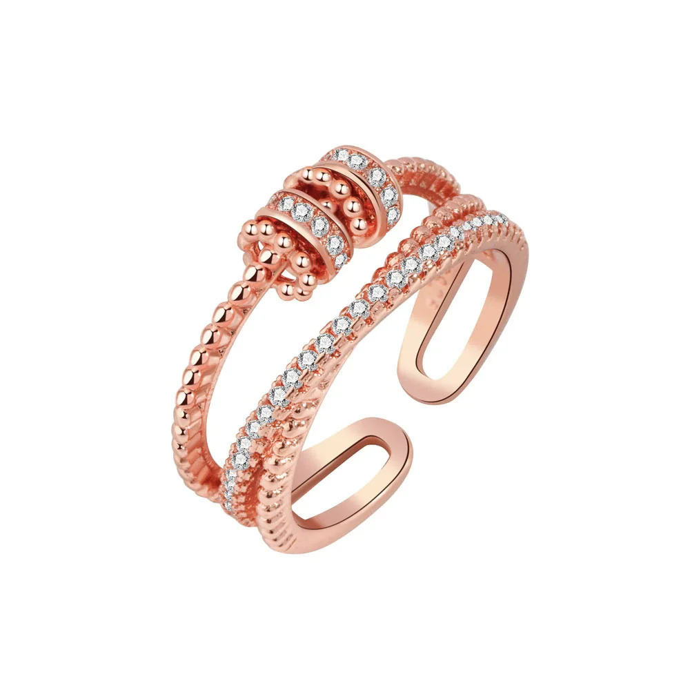 Women's Rotating Ring Copper Geometric Electroplated - Image 5
