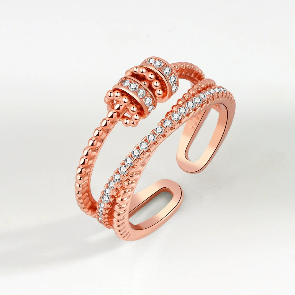 Women's Rotating Ring Copper Geometric Electroplated - Image 7