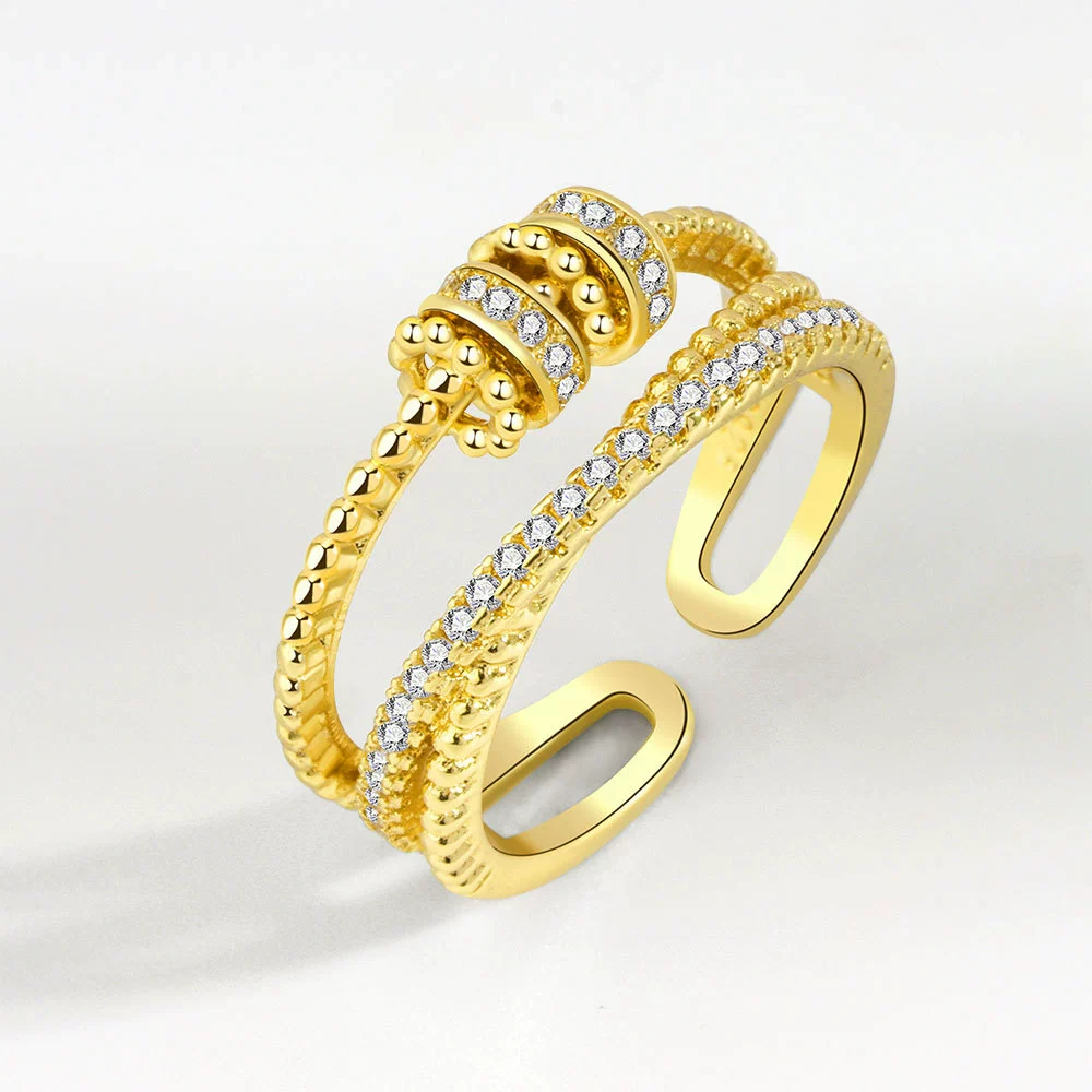 Women's Rotating Ring Copper Geometric Electroplated - Image 8