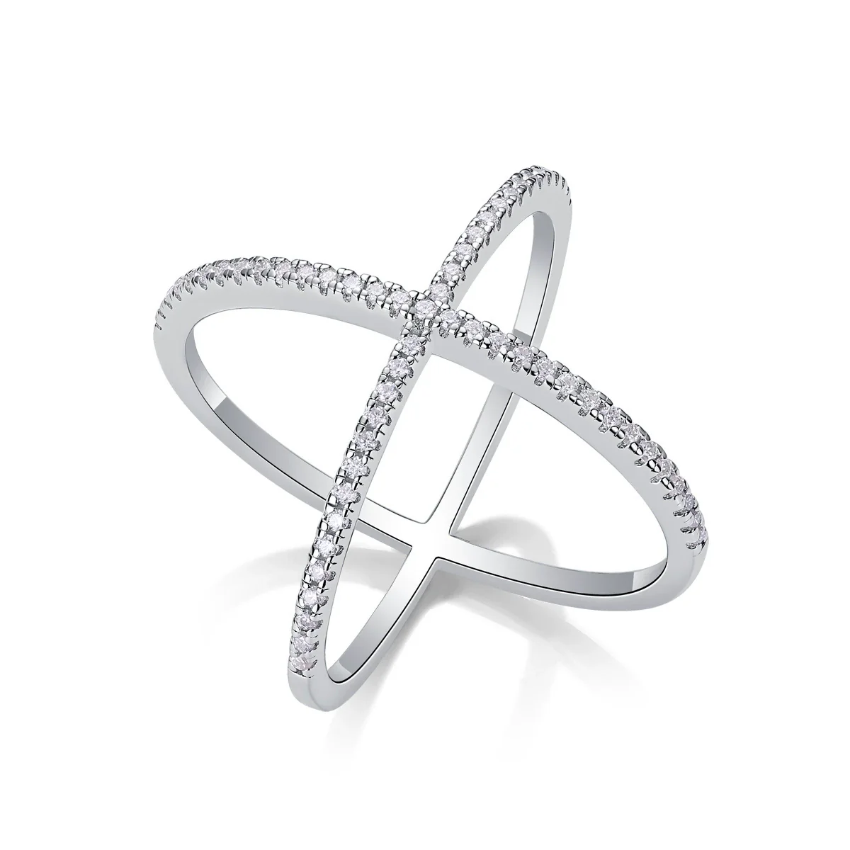 Women's S925 Silver Geometric Moissanite Inlay Fashion Rings