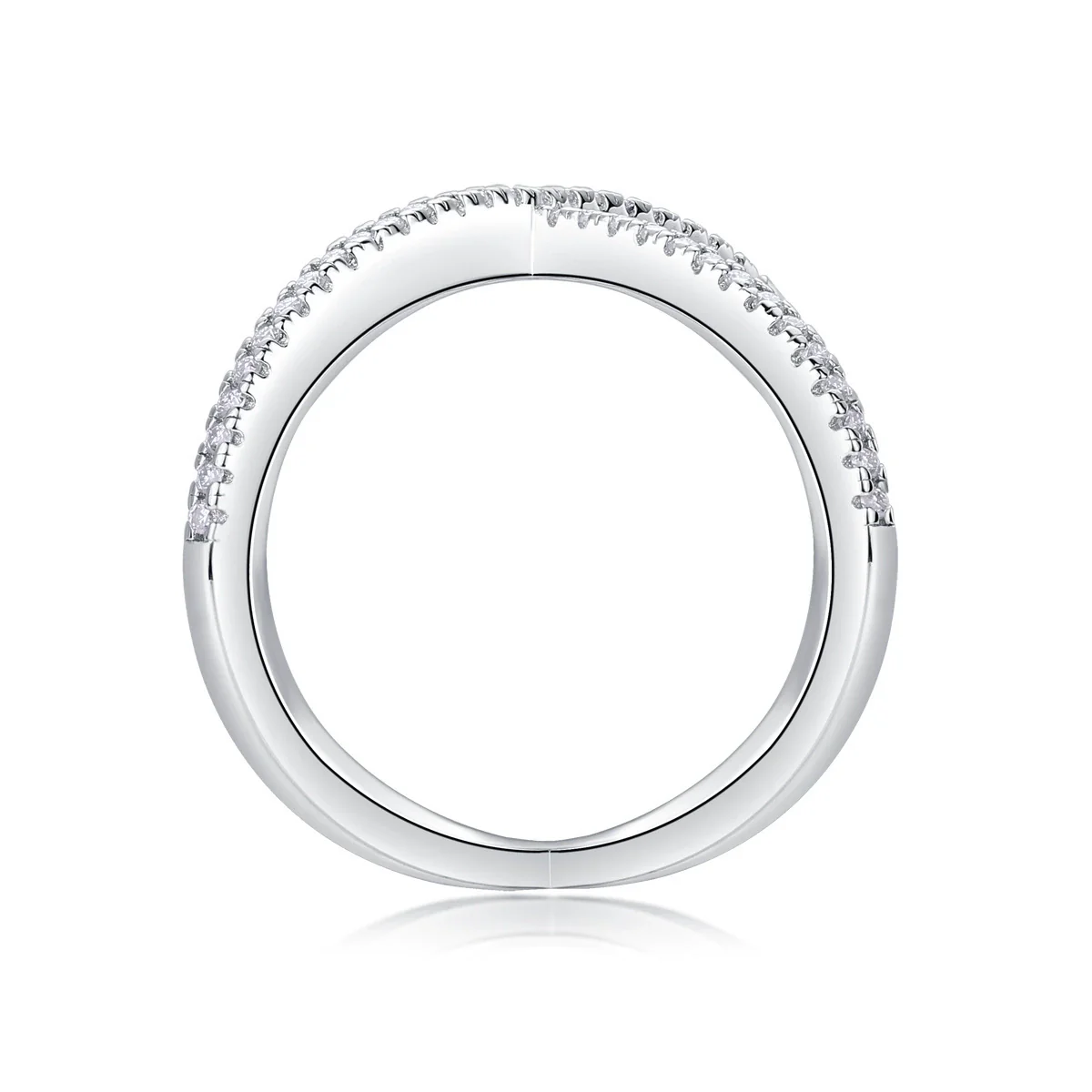 Women's S925 Silver Geometric Moissanite Inlay Fashion Rings - Image 3
