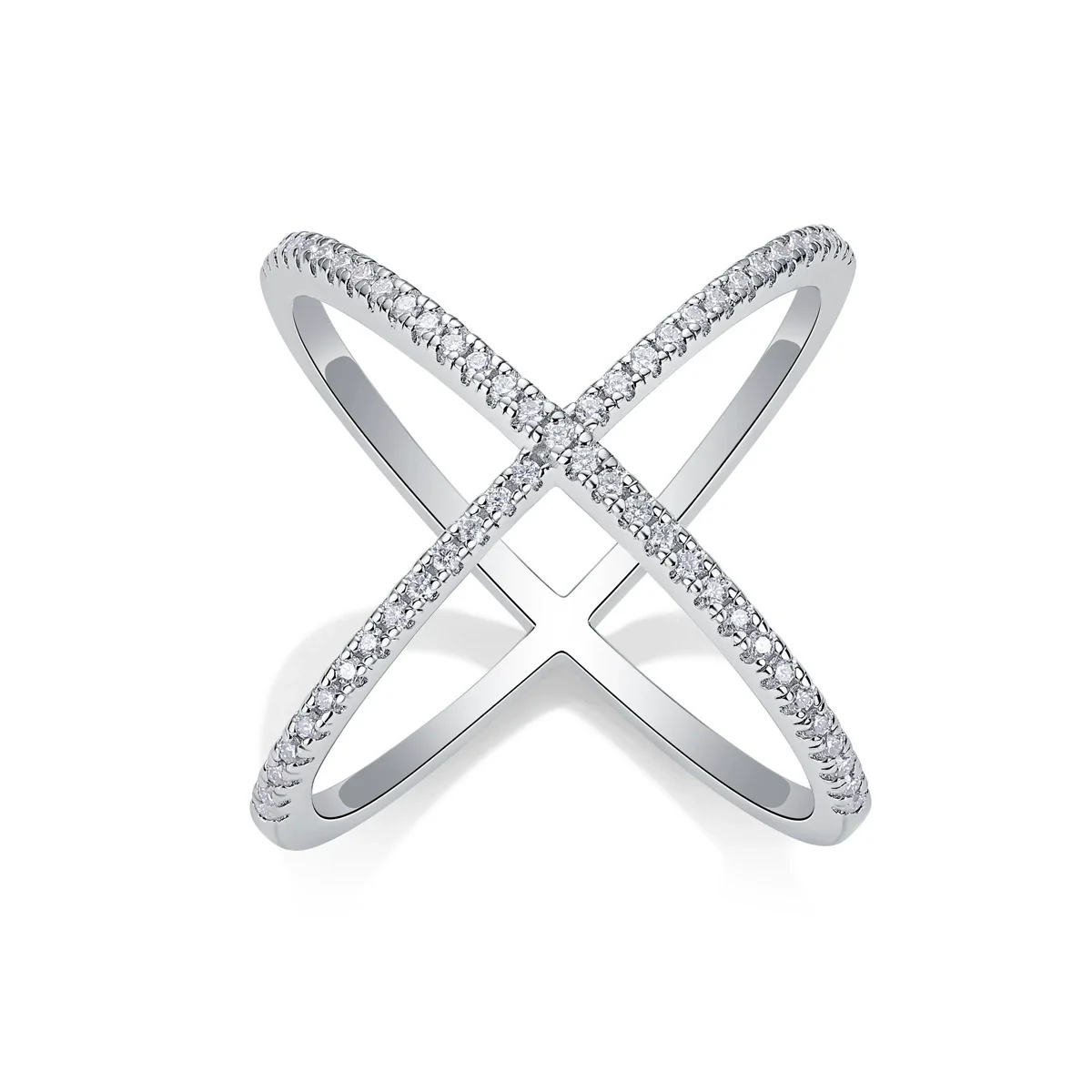 Women's S925 Silver Geometric Moissanite Inlay Fashion Rings - Image 4