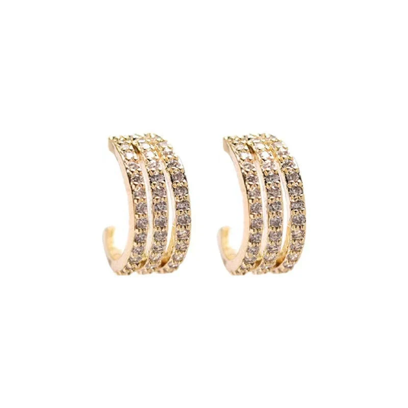 Women's S925 Silver Geometric Rhinestone Stud Earrings Natural Style New Fashion - Image 5