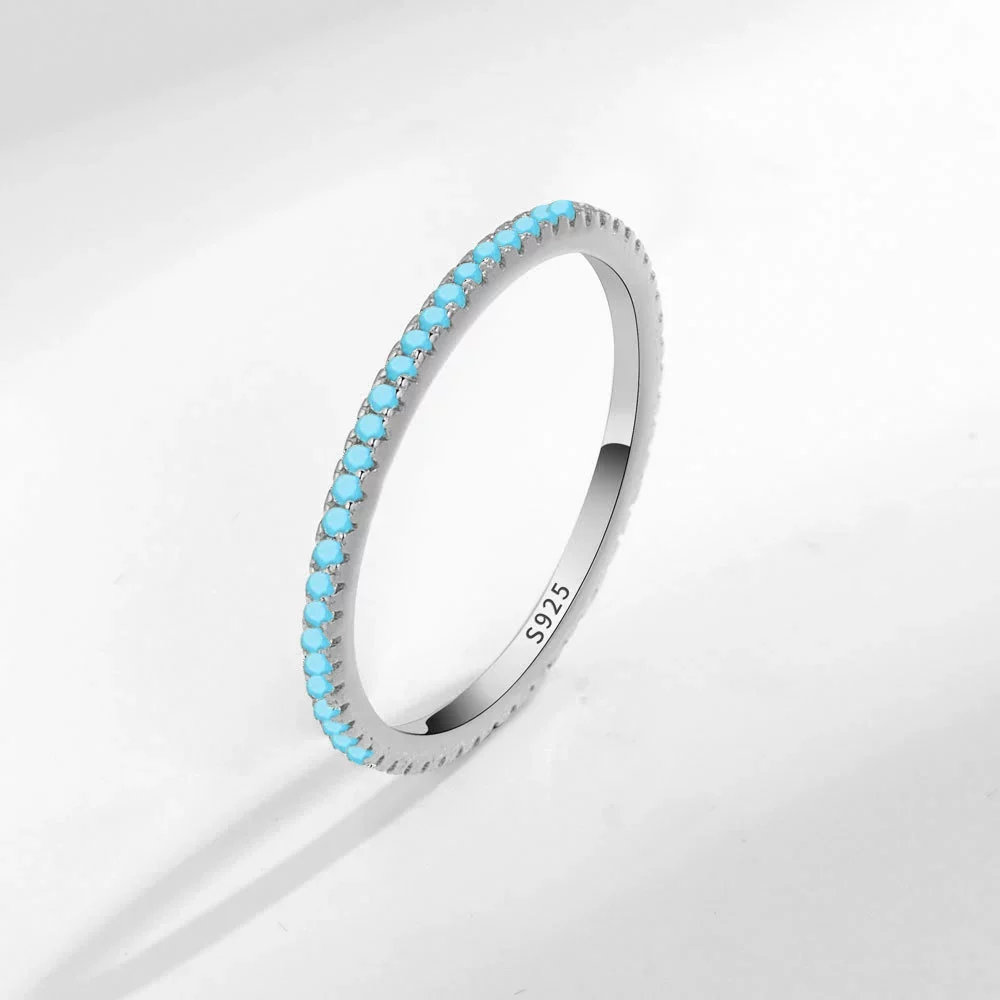 Women's S925 Silver Geometric Single Row Diamond Tail Ring With Electroplating - Image 10