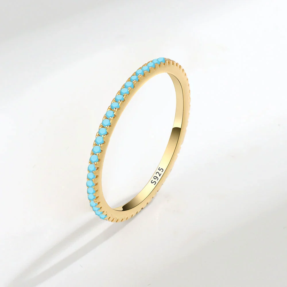 Women's S925 Silver Geometric Single Row Diamond Tail Ring With Electroplating - Image 11