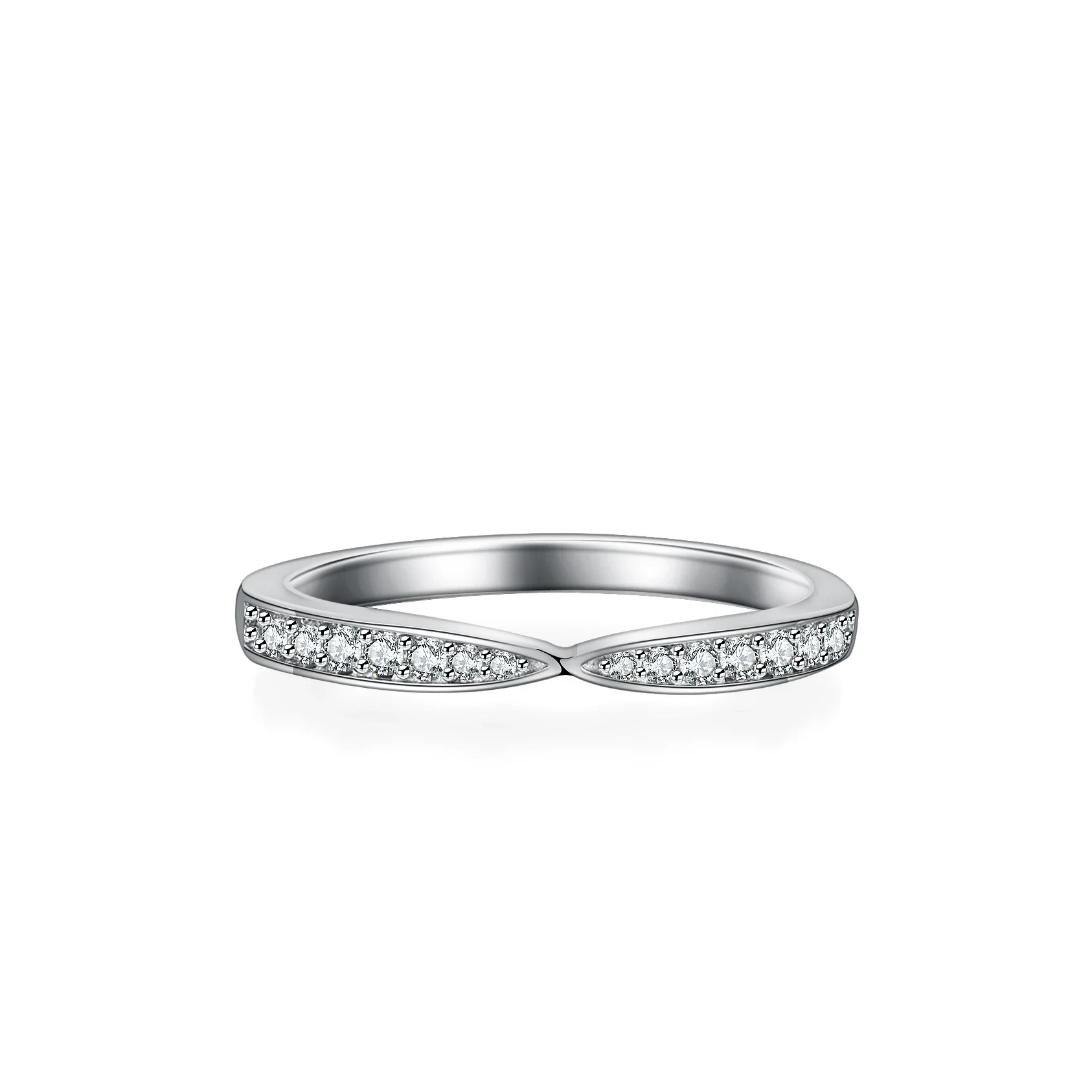 Women's S925 Silver Moissanite Cross Ring With Geometric Design