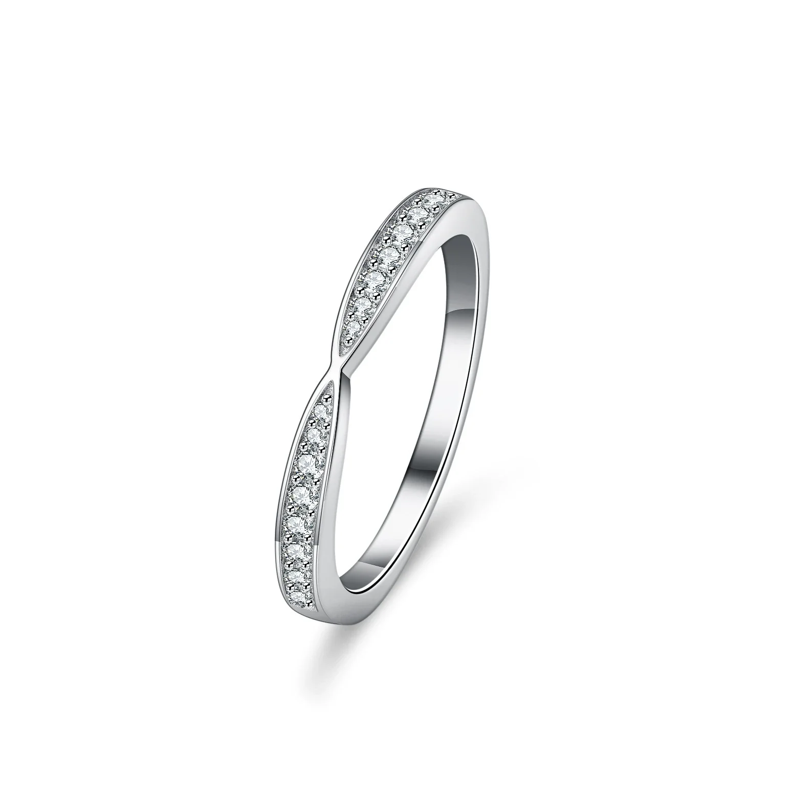 Women's S925 Silver Moissanite Cross Ring With Geometric Design - Image 2
